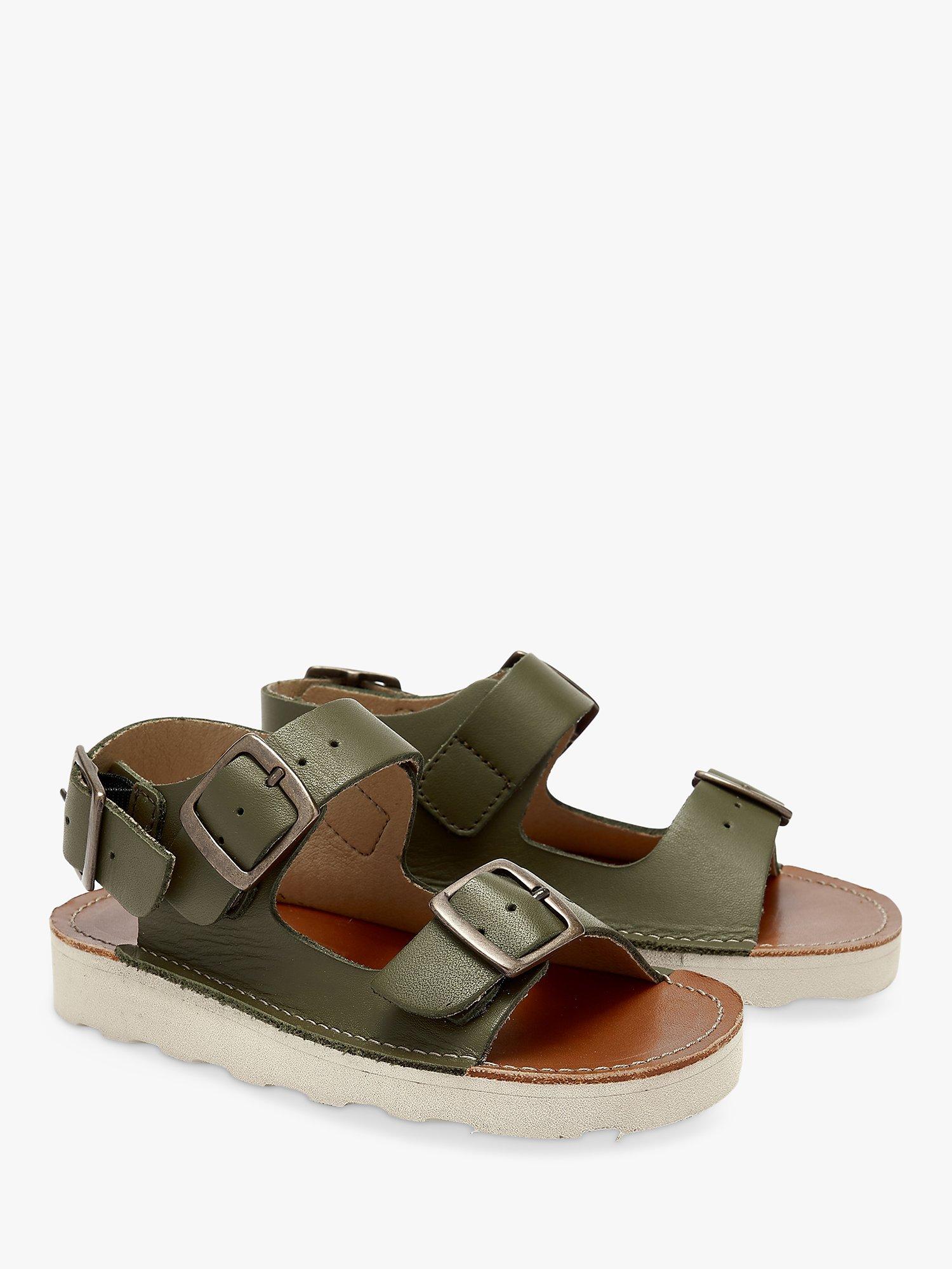 Product image 2 of 3, which shows Young Soles Kids' Spike Leather Sandals, Olive, 1