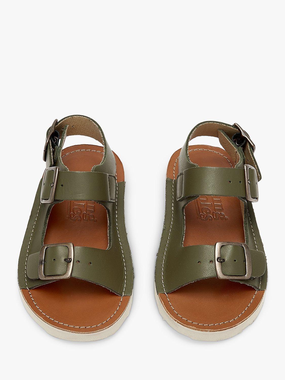 Product image 3 of 3, which shows Young Soles Kids' Spike Leather Sandals, Olive, 1