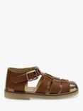 Young Soles Kids' Leather Noah Fisherman Sandals, Chestnut Brown