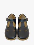 Young Soles Kids' Leather Darcey T-Bar Shoes, Navy
