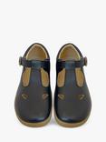 Young Soles Kids' Leather Darcey T-Bar Shoes, Navy