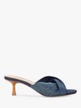 Dune Mischief Embellished Denim Mules, Blue