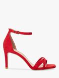 Dune Madrina Suede Cross Strap Sandals, Red