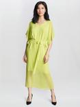 Gina Bacconi Francesca Cold Shoulder Chiffon Midi Dress, Lime