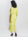 Gina Bacconi Francesca Cold Shoulder Chiffon Midi Dress, Lime