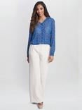 Gina Bacconi Lara Georgette Shirt, Blue