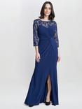 Gina Bacconi Sonia Sweetheart Knot Detail Maxi Dress, Navy