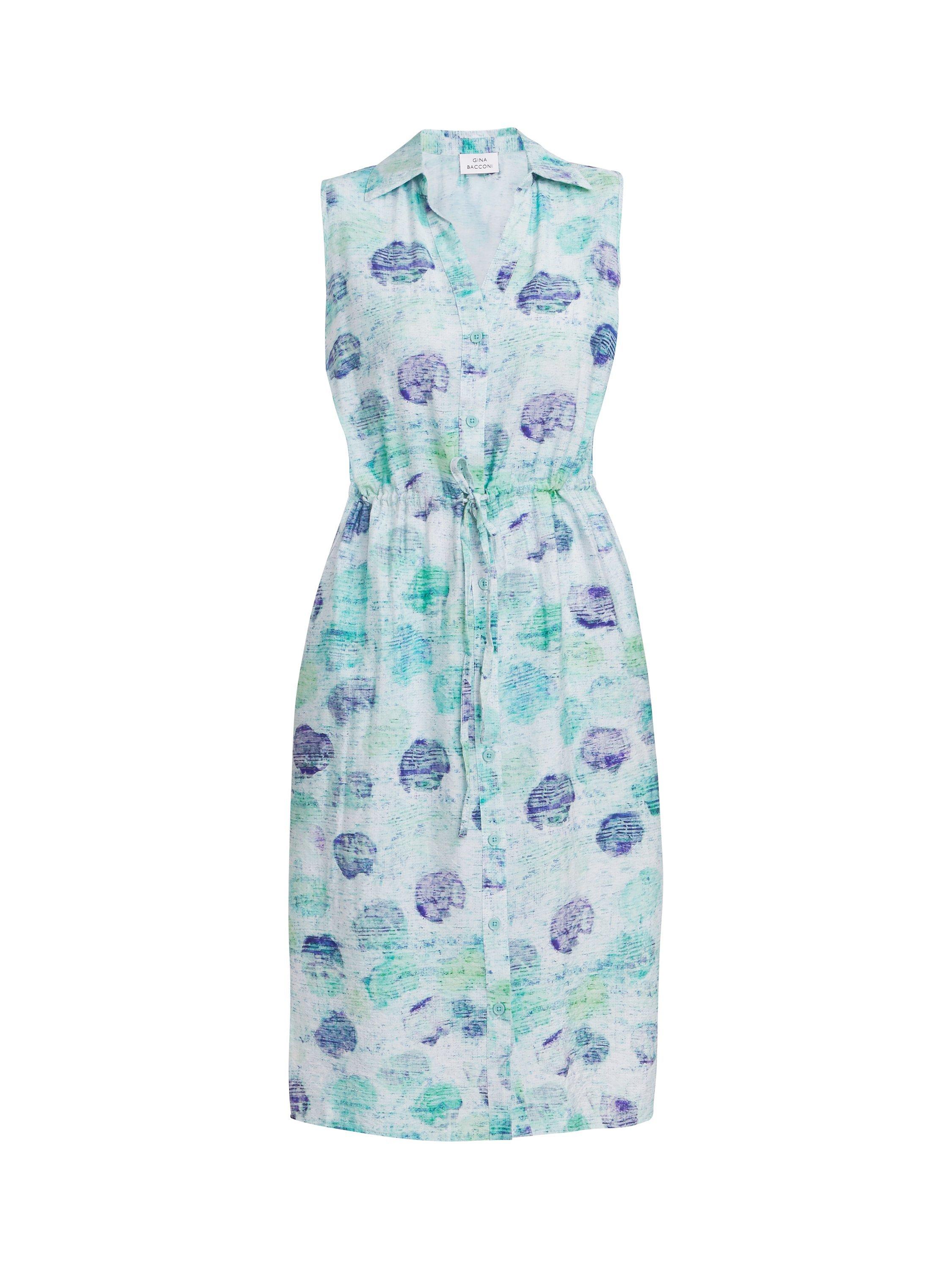 Product image 4 of 6, which shows Gina Bacconi Roseline Abstract Spot Print Holiday Dress, Multi, S