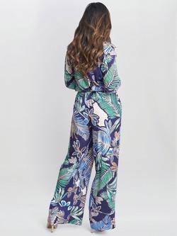 Gina Bacconi Aruna Wide Leg Pull On Trousers, Multi - view 2, Multi