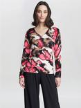 Gina Bacconi Mazie Abstract Print Jumper, Pink/Multi