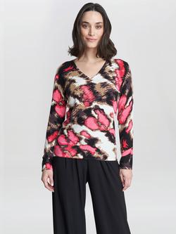 Gina Bacconi Mazie Abstract Print Jumper, Pink/Multi, Pink/Multi
