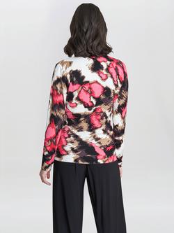 Gina Bacconi Mazie Abstract Print Jumper, Pink/Multi - view 2, Pink/Multi