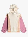 Roxy Kids' Cotton Blend Colour Block Hoodie, Parchment