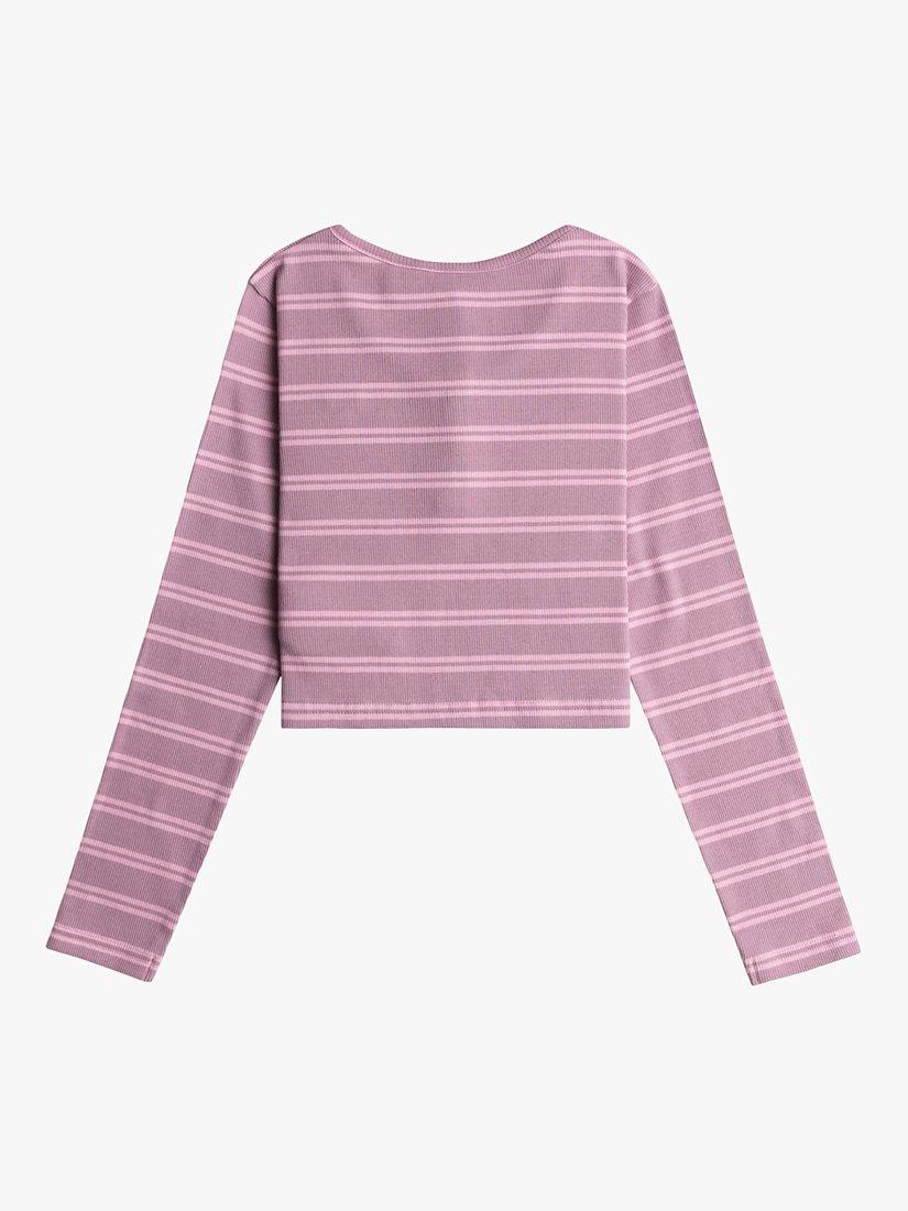 Product image 2 of 2, which shows Roxy Kids' Violet Chemistry Stripe T-Shirt, Mauve Orchid, 10 years