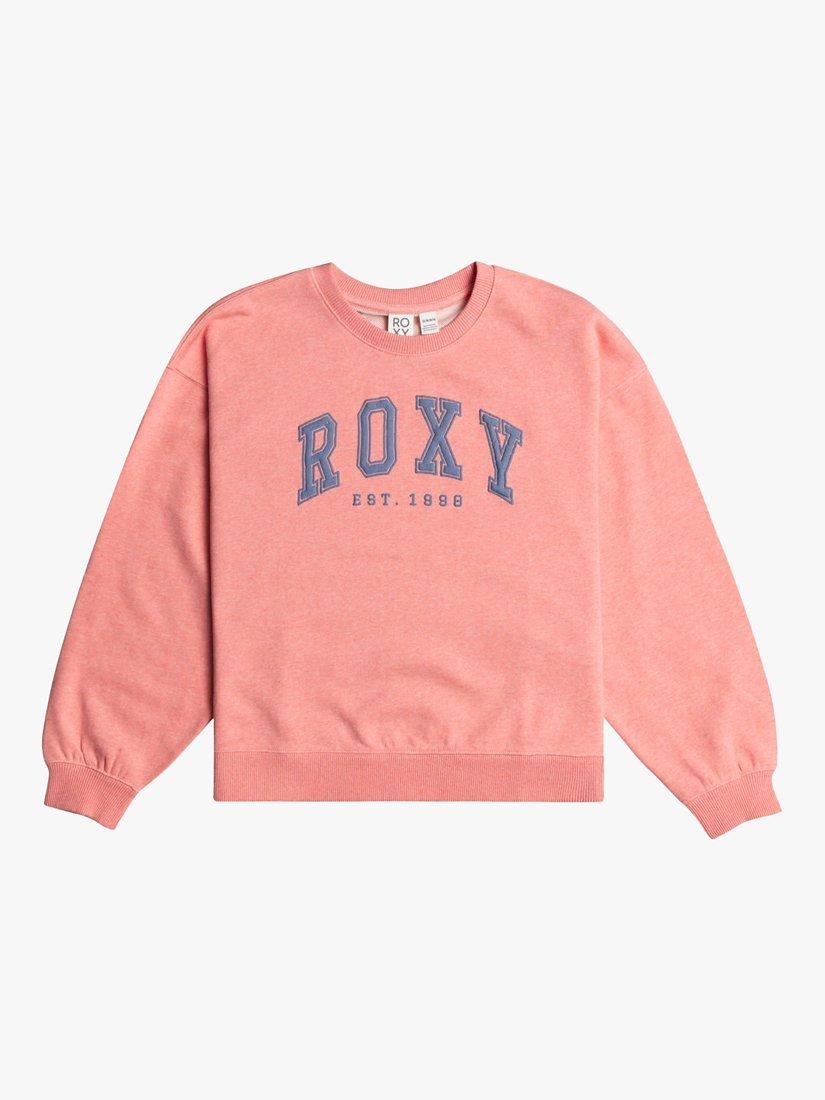 Product image 1 of 2, which shows Roxy Kids' Green & Blues Logo Sweatshirt, Peach, 14 years