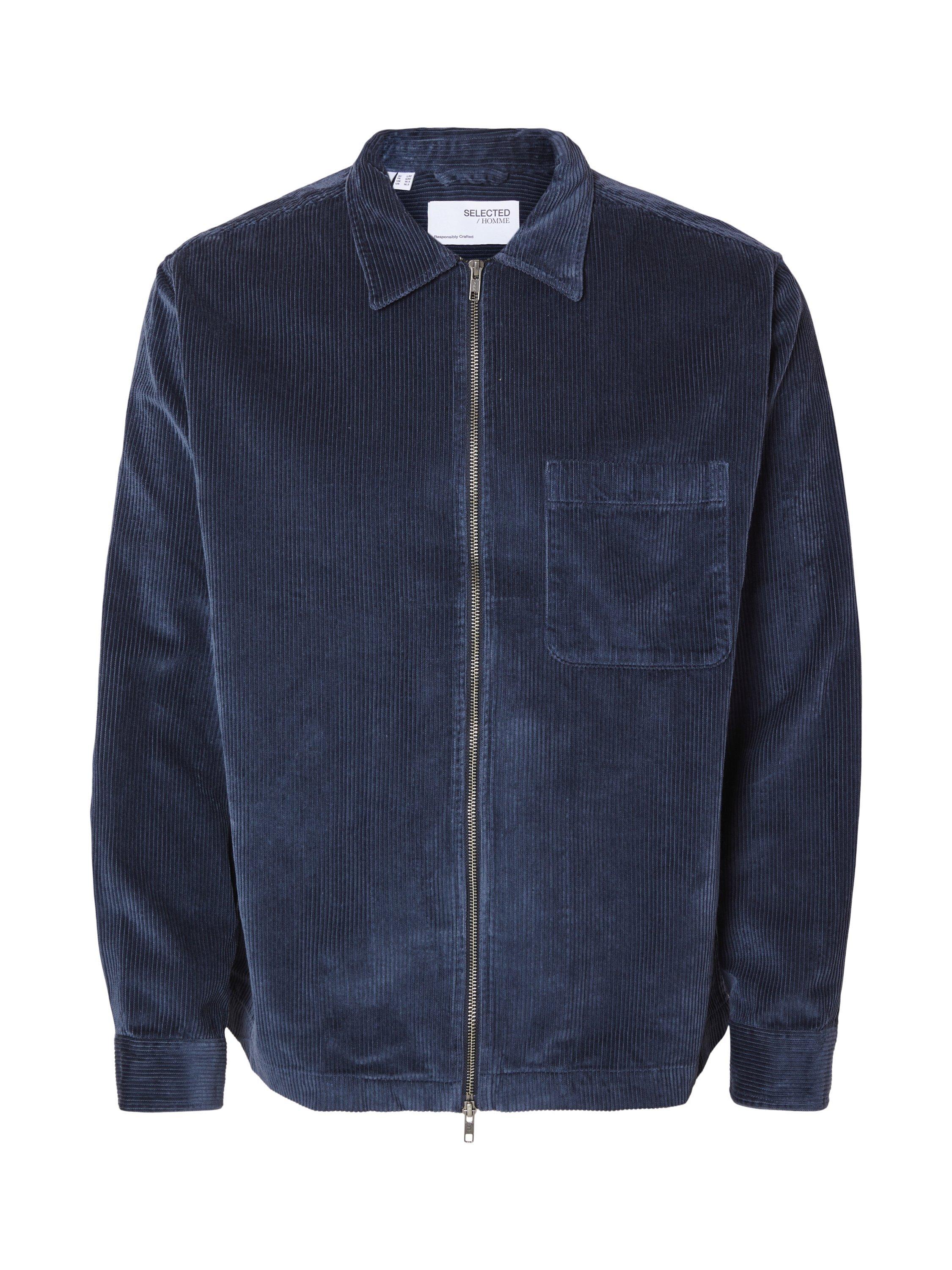 SELECTED HOMME Jake Cotton Cord Shirt Jacket Sky Captain