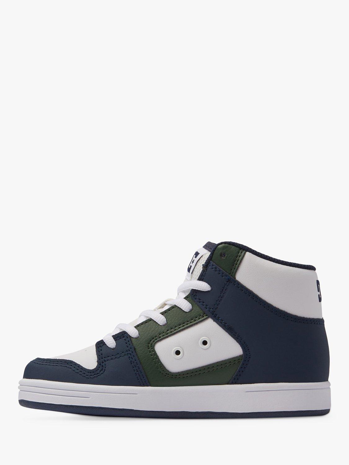 Product image 3 of 8, which shows DC Shoes Kids' Manteca High Top Leather Trainers, Navy/Green, 3