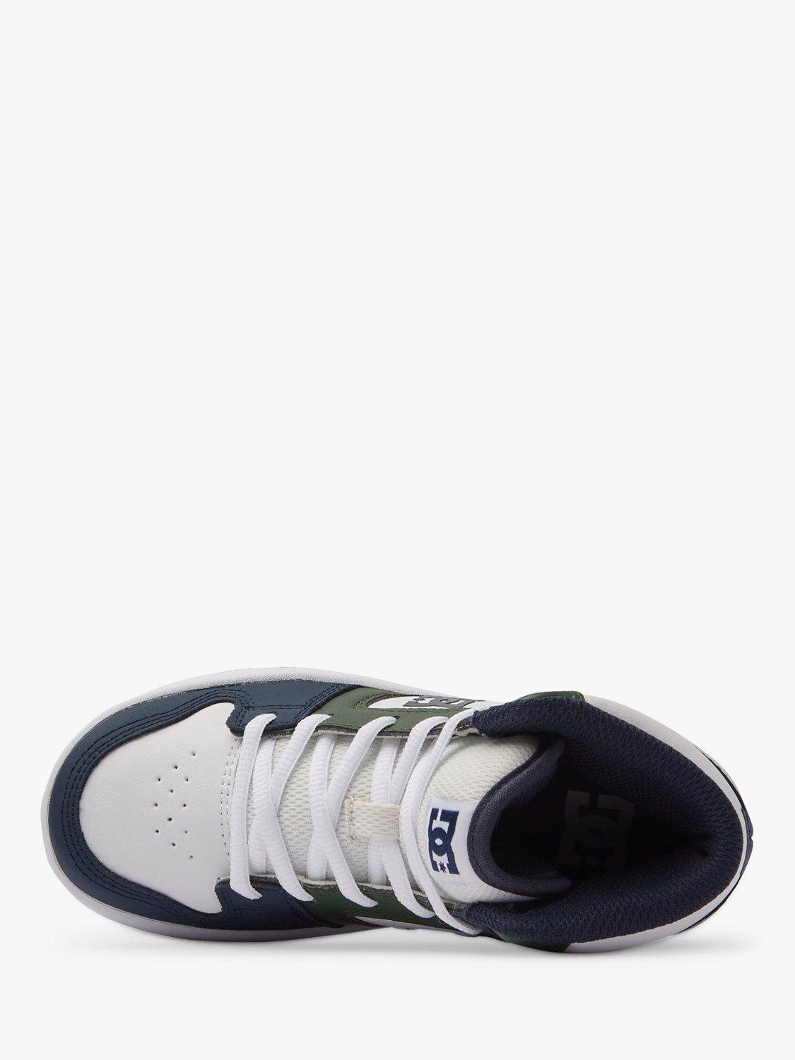 Product image 4 of 8, which shows DC Shoes Kids' Manteca High Top Leather Trainers, Navy/Green, 3