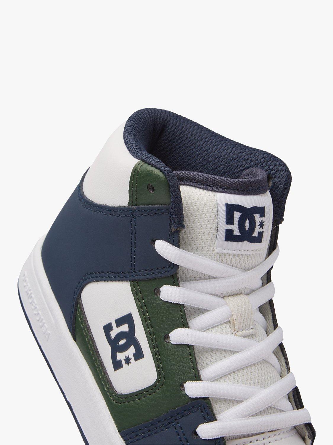Product image 7 of 8, which shows DC Shoes Kids' Manteca High Top Leather Trainers, Navy/Green, 3