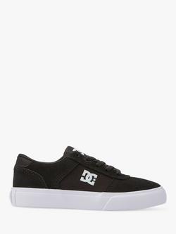 DC Shoes Kids' Teknic Leather Trainers, Black/White, Black/White