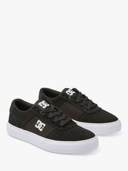 DC Shoes Kids' Teknic Leather Trainers, Black/White - view 2, Black/White