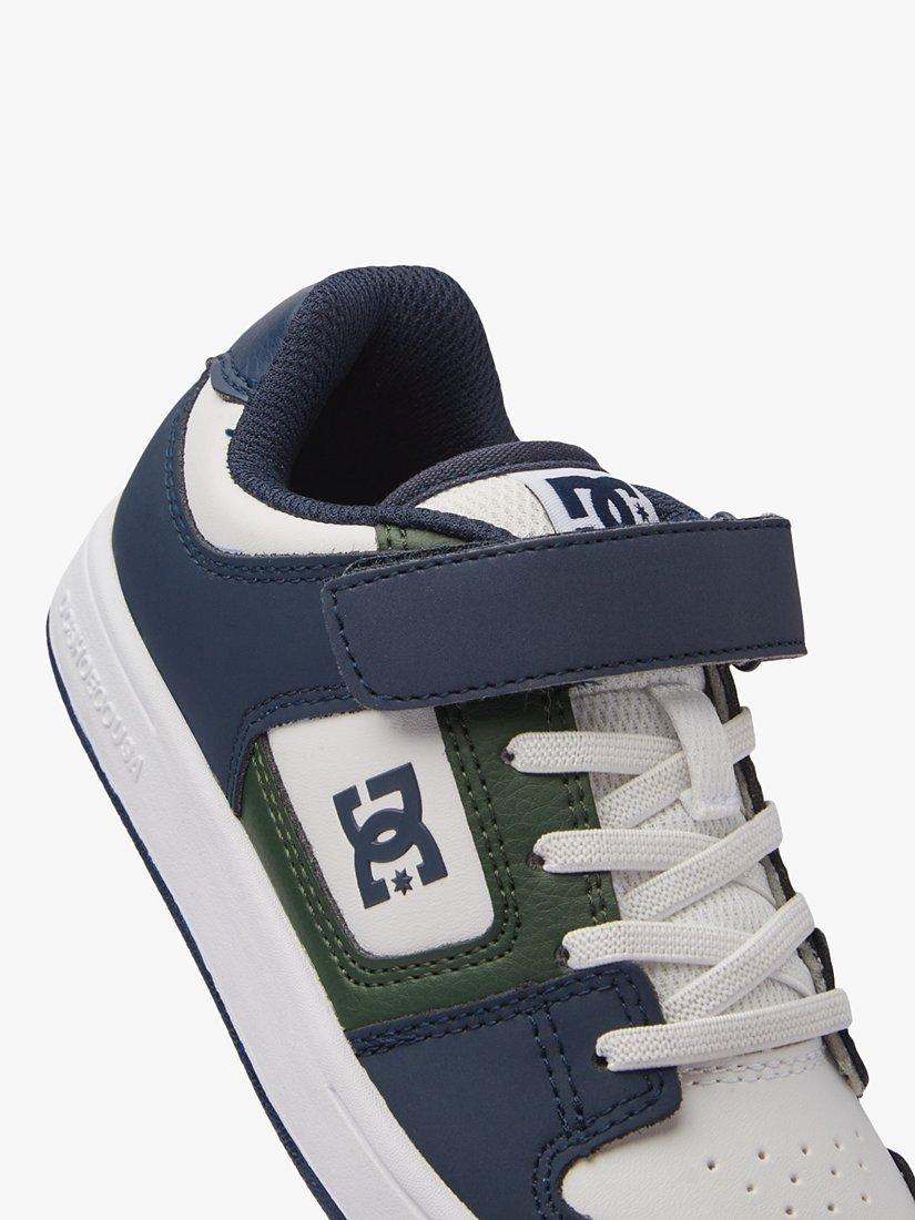 Product image 3 of 8, which shows DC Shoes Kids' Manteca Leather Trainers, Navy/Green, 1