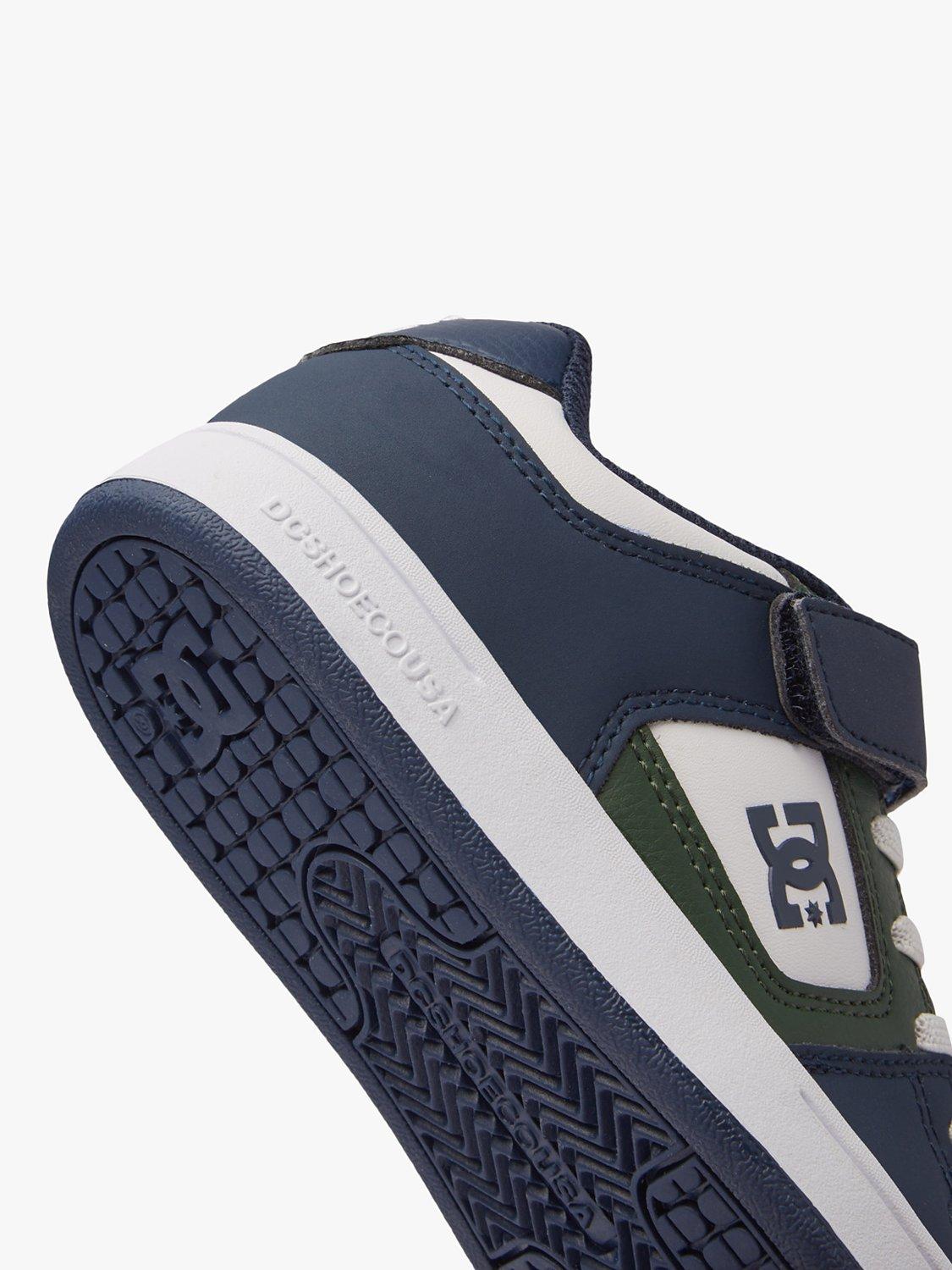 Product image 4 of 8, which shows DC Shoes Kids' Manteca Leather Trainers, Navy/Green, 1