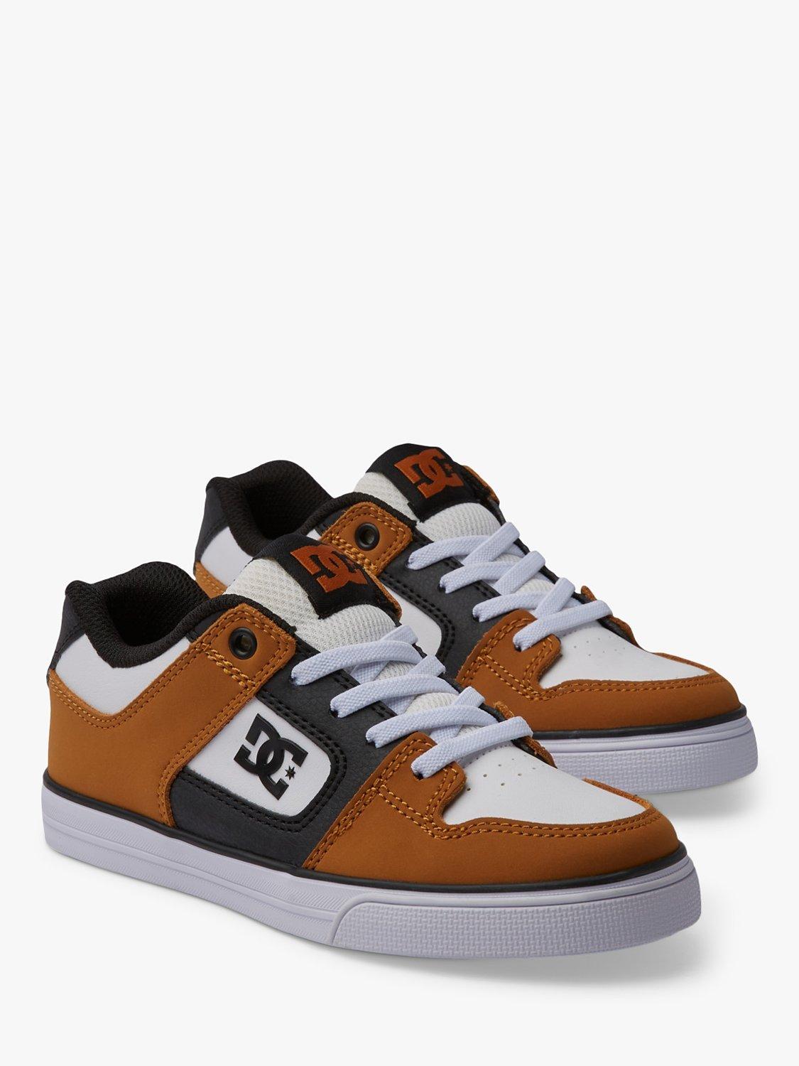Product image 2 of 8, which shows DC Shoes Kids' Pure Elastic Leather Trainers, Wheat/White, 1