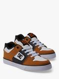 DC Shoes Kids' Pure Elastic Leather Trainers, Wheat/White