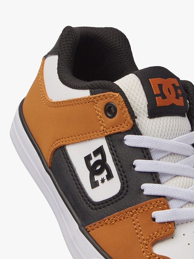 Product image 3 of 8, which shows DC Shoes Kids' Pure Elastic Leather Trainers, Wheat/White, 1