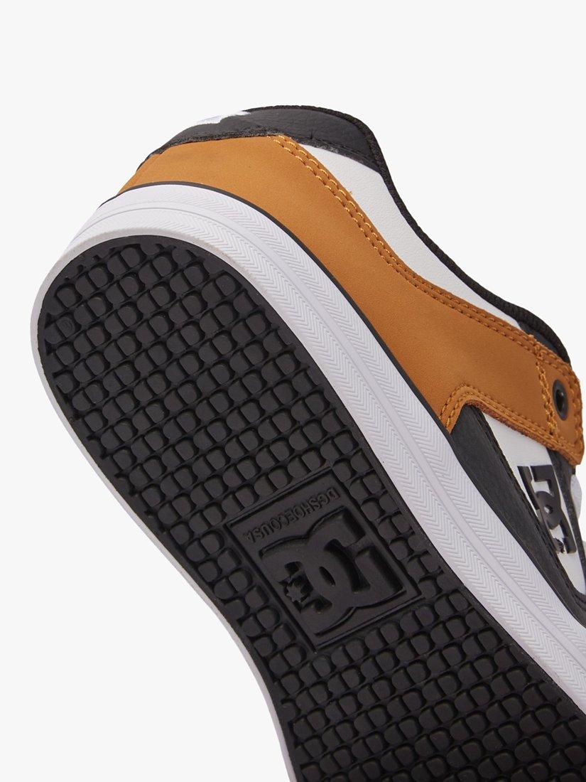 Product image 4 of 8, which shows DC Shoes Kids' Pure Elastic Leather Trainers, Wheat/White, 1