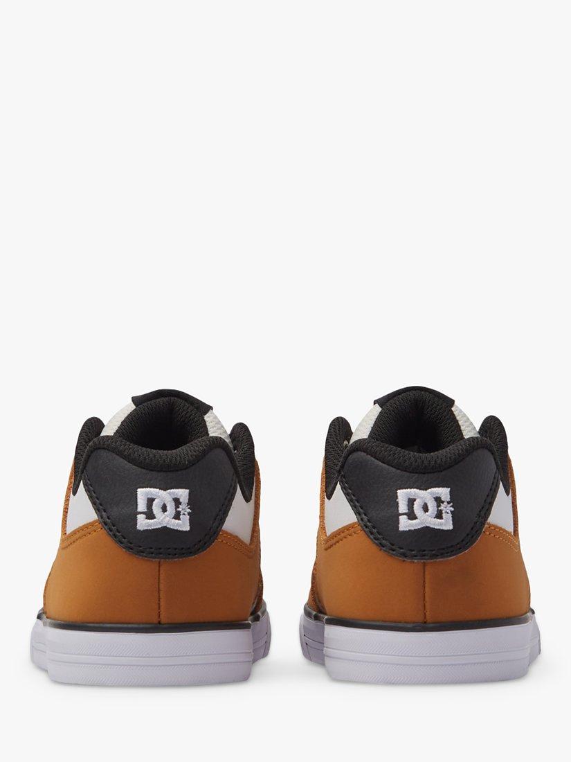 Product image 5 of 8, which shows DC Shoes Kids' Pure Elastic Leather Trainers, Wheat/White, 1
