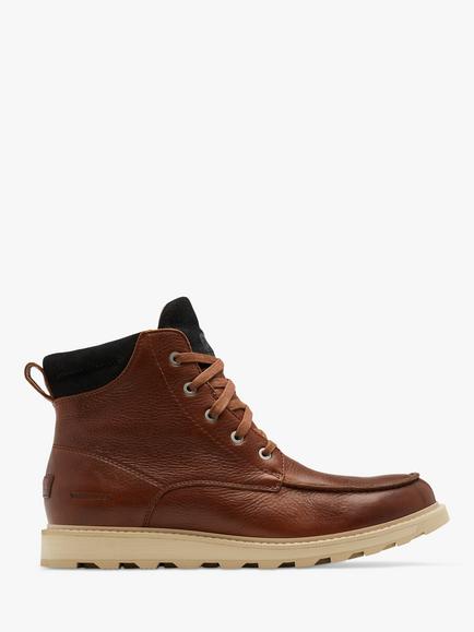 SOREL Madson Moc Toe Leather Waterproof Ankle Boots, Brown, Brown