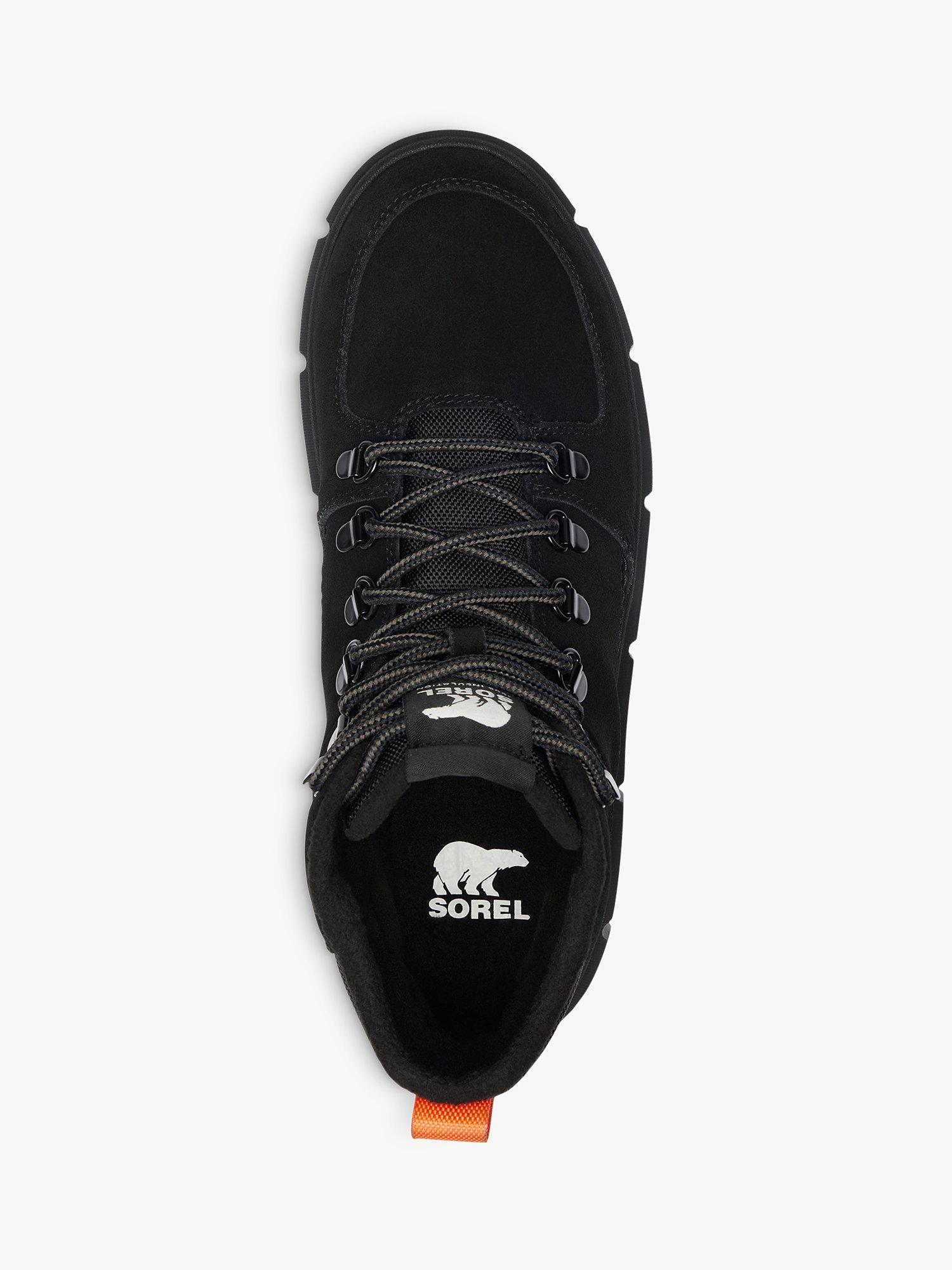 Product image 7 of 9, which shows SOREL Explorer Blazer Suede Lace Up Waterproof Ankle Boots, Black/Orange, 12