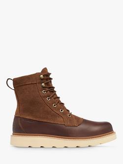 SOREL Slabtown Leather Suede Lace-Up Boots, 242 Tobacco Tan, 242 Tobacco Tan