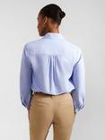 Hobbs Sabrina Linen Blend Shirt, Blue, Blue