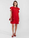 Hobbs Rosario Ruffle Sleeve Dress, Cherry Red