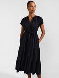 Hobbs Valentina Tiered Jersey Midi Dress, Navy