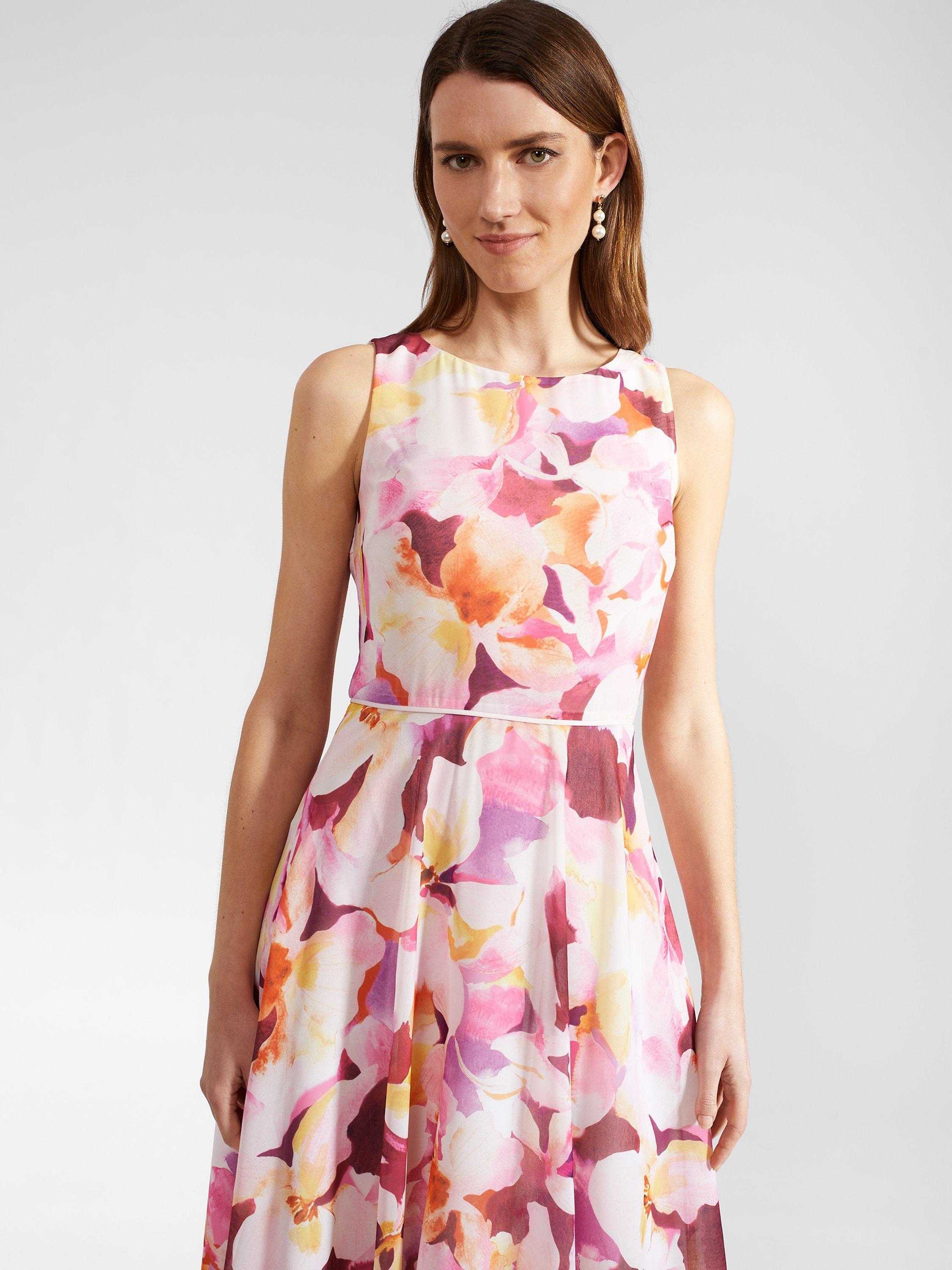 Hobbs Carly Floral Midi Dress Pink Multi