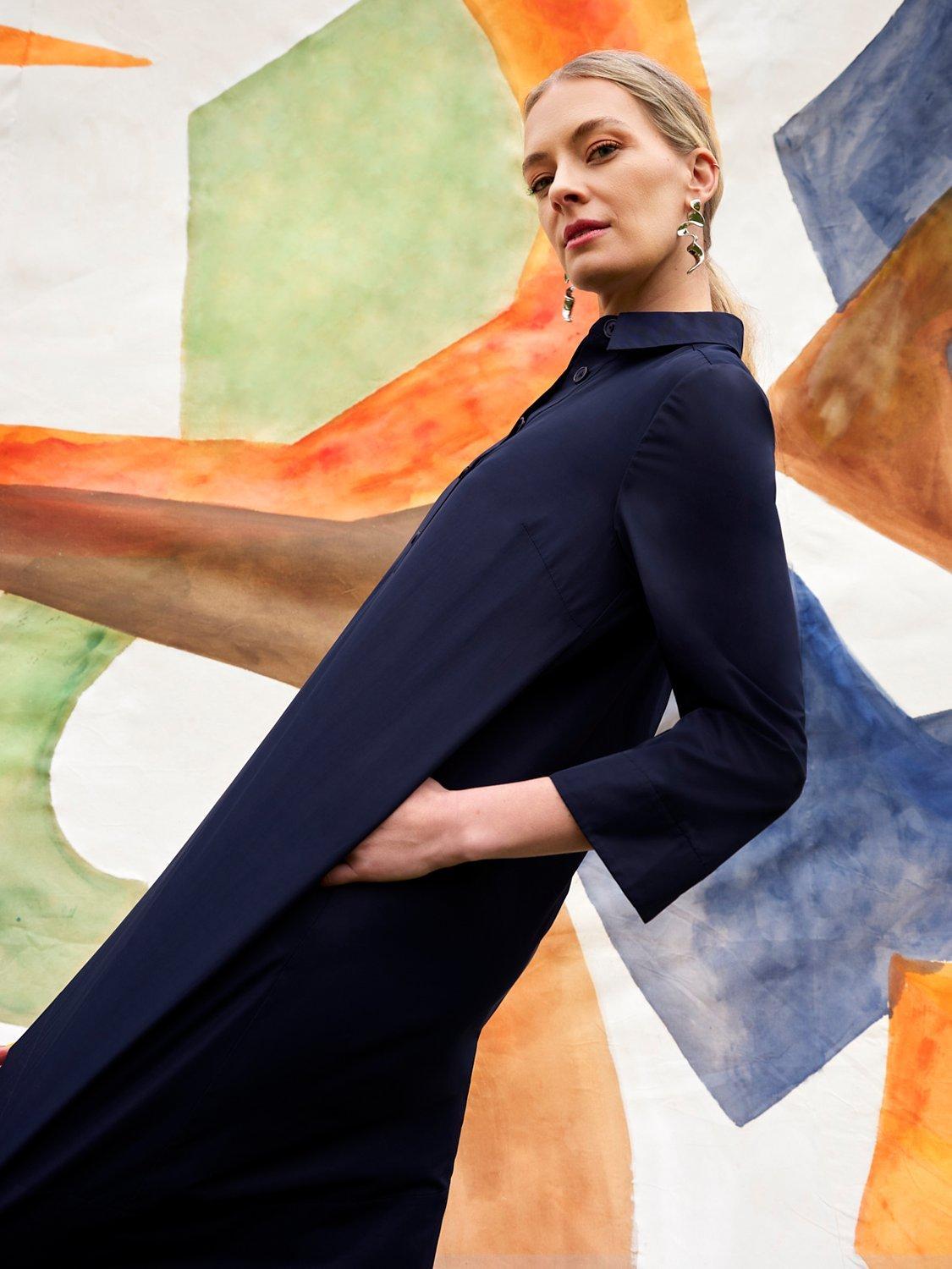 Product image 2 of 6, which shows Hobbs Kyra Shirt Dress, Midnight, 10