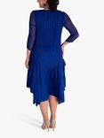 chesca Layered Plissé Dress, Cobalt