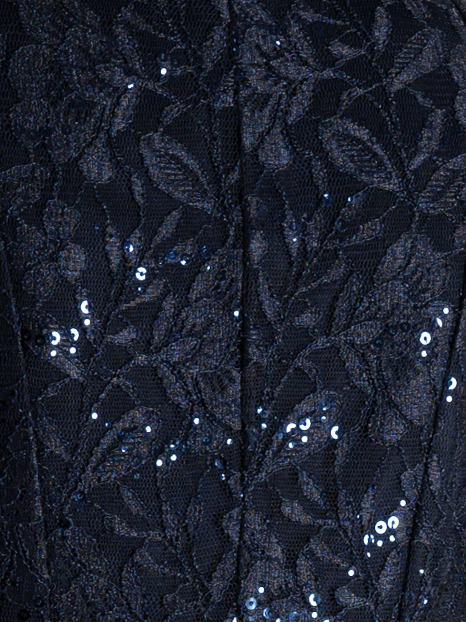 Product image 6 of 7, which shows chesca Sequin Lace Shirt, Dark Navy, 12-14