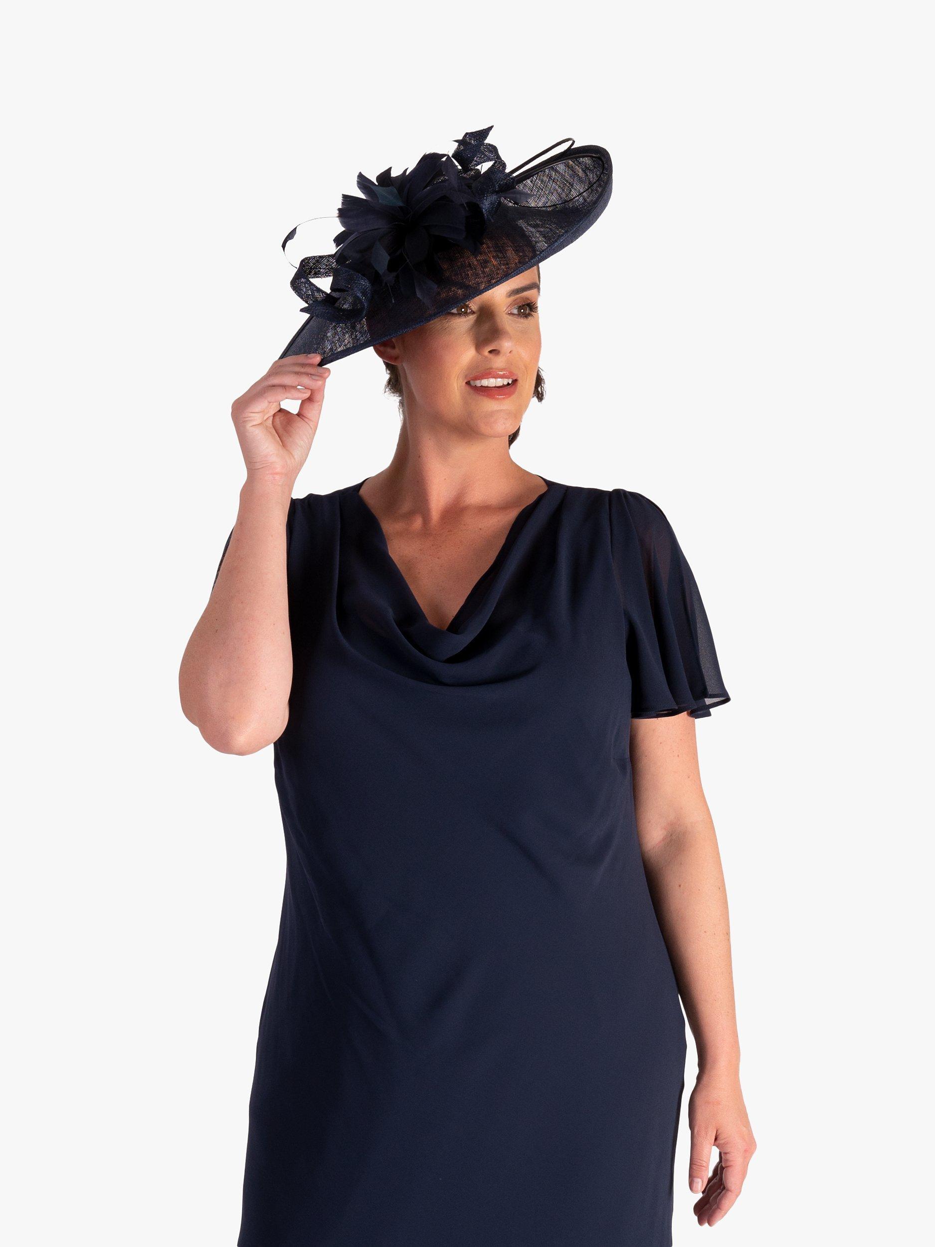 Product image 1 of 6, which shows chesca Flower Hatinator Hat, Navy, One Size