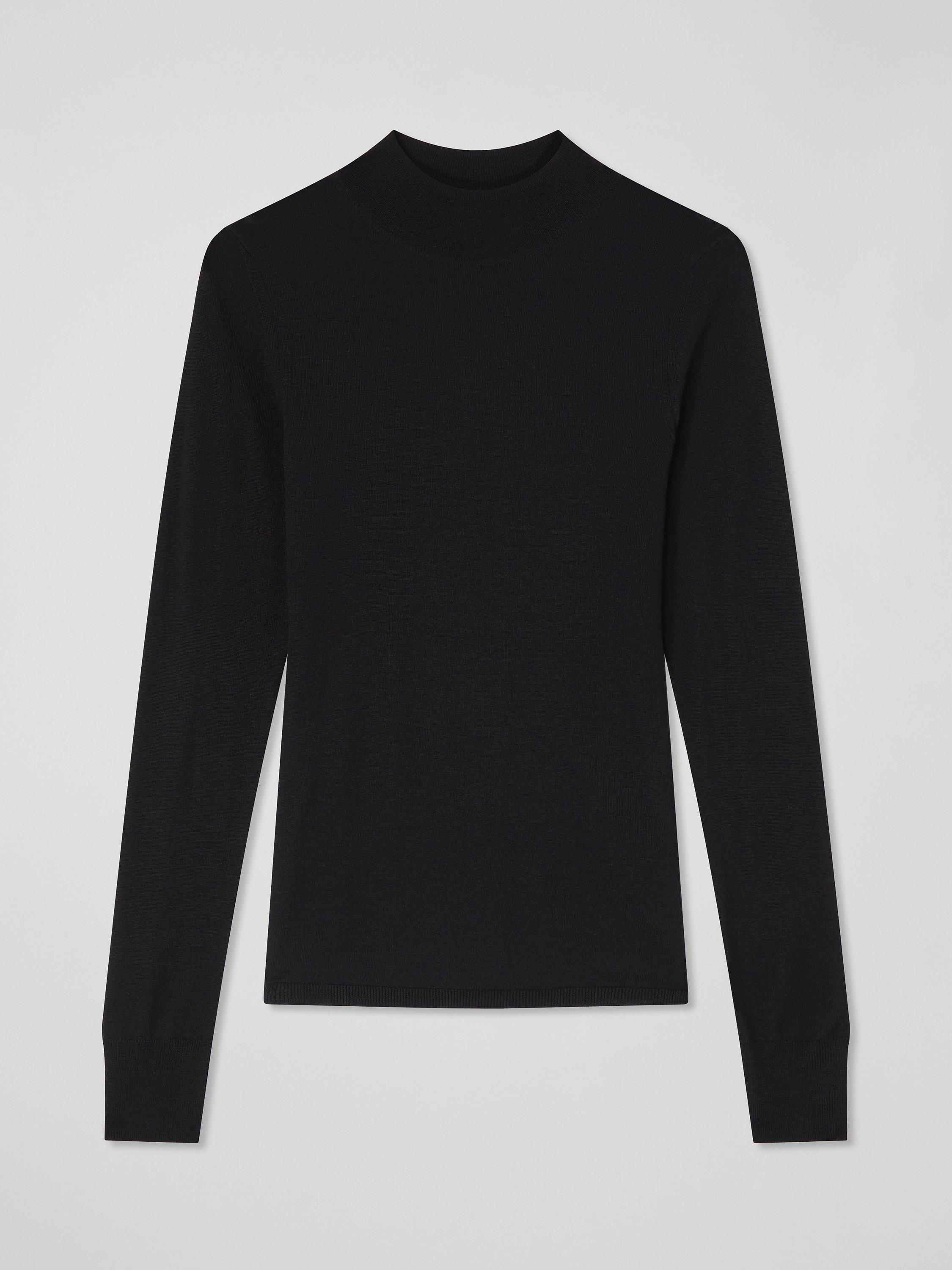 L.K.Bennett Ellie Merino Wool Jumper, Black, M