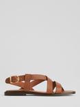 L.K.Bennett Telma Nappa Leather Flat Sandals, Chocolate