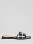 L.K.Bennett Hema Stitch Detail Leather Slider Sandals, Saddle