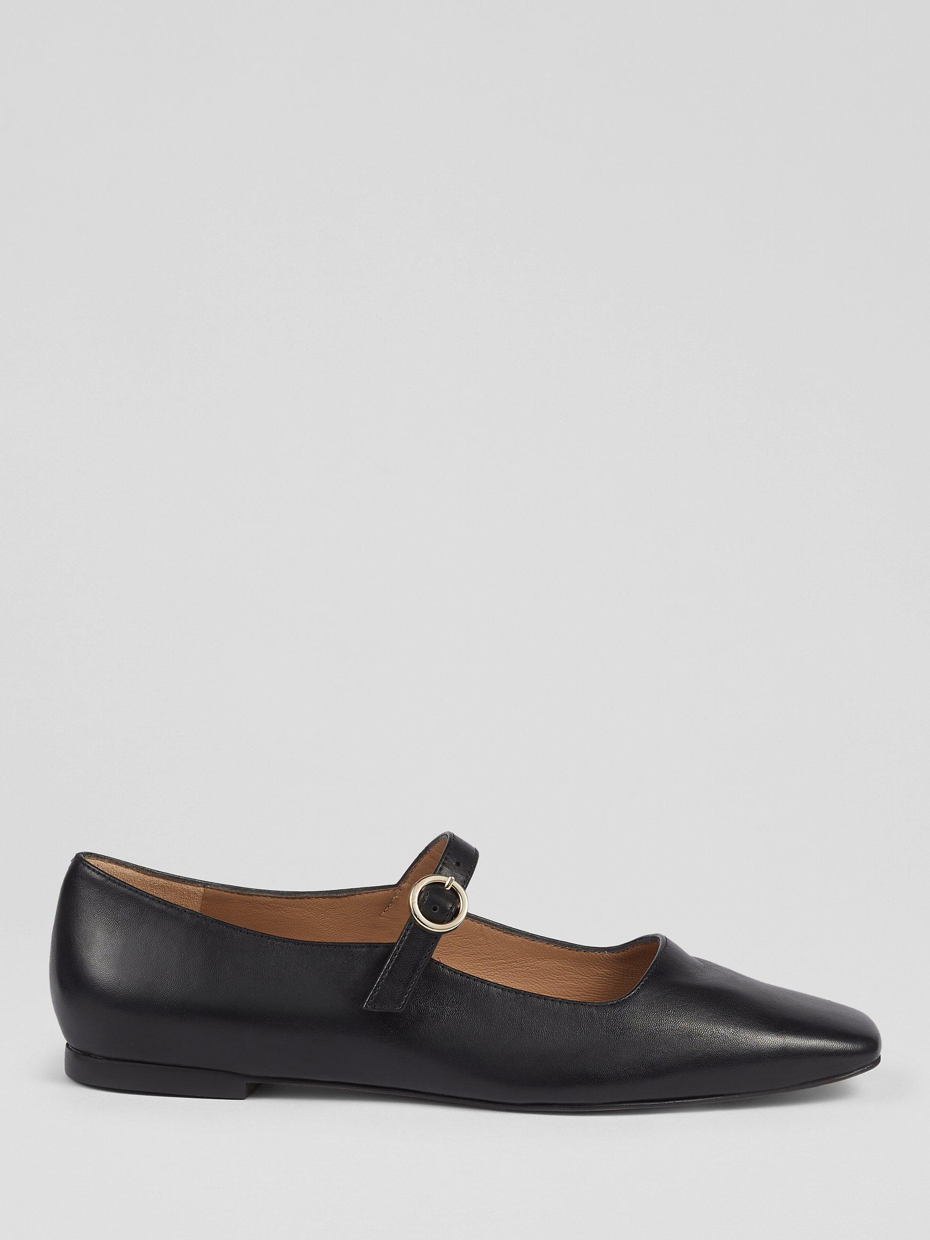 L.K.Bennett Willow Nappa Leather Flats, Black