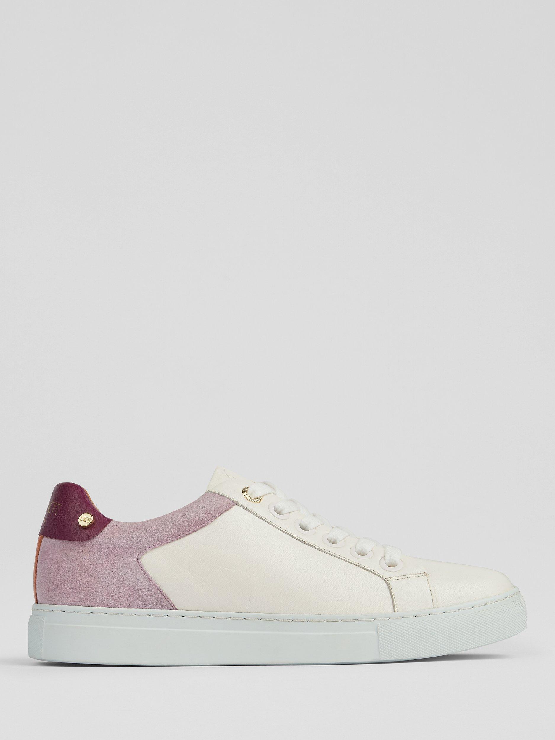 L.K.Bennett Signature Leather Trainers, Pink/Orange