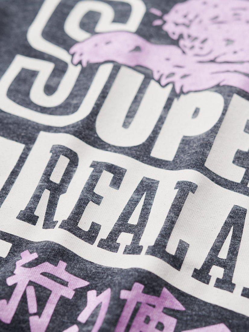 Product image 5 of 5, which shows Superdry Varsity Burnout T-Shirt, Eclipse Navy, 8