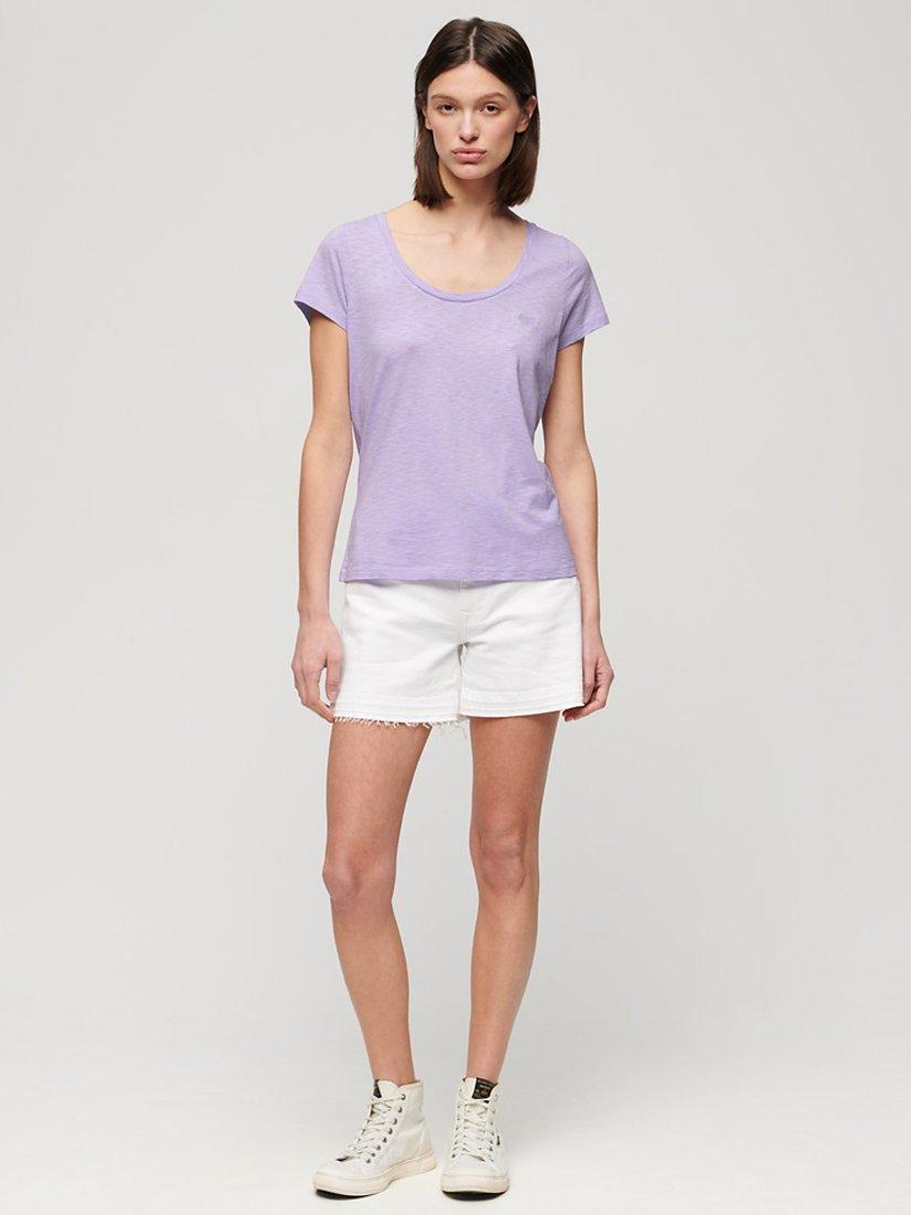 Superdry Studios Scoop Neck T-Shirt, Lavender Purple, 14